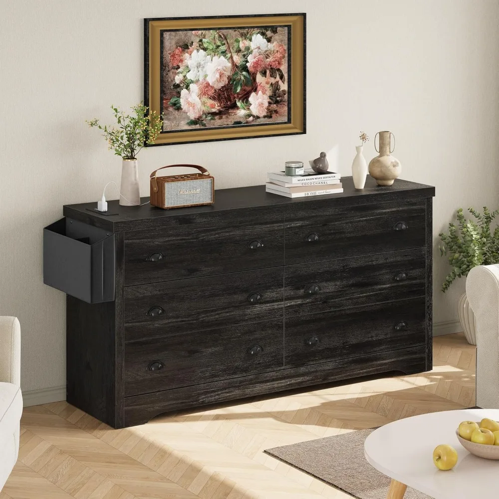 

Dresser for Bedroom with Charging Station, TV Stand Storage Chest of Drawers for Living Room Hallway Entryway,