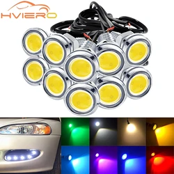 10X 23MM Car Eagle Eye Silver Shell DRL Led Daytime Running Light Daylight Backup Reversing Parking Signal Auto Fog Marker Tail
