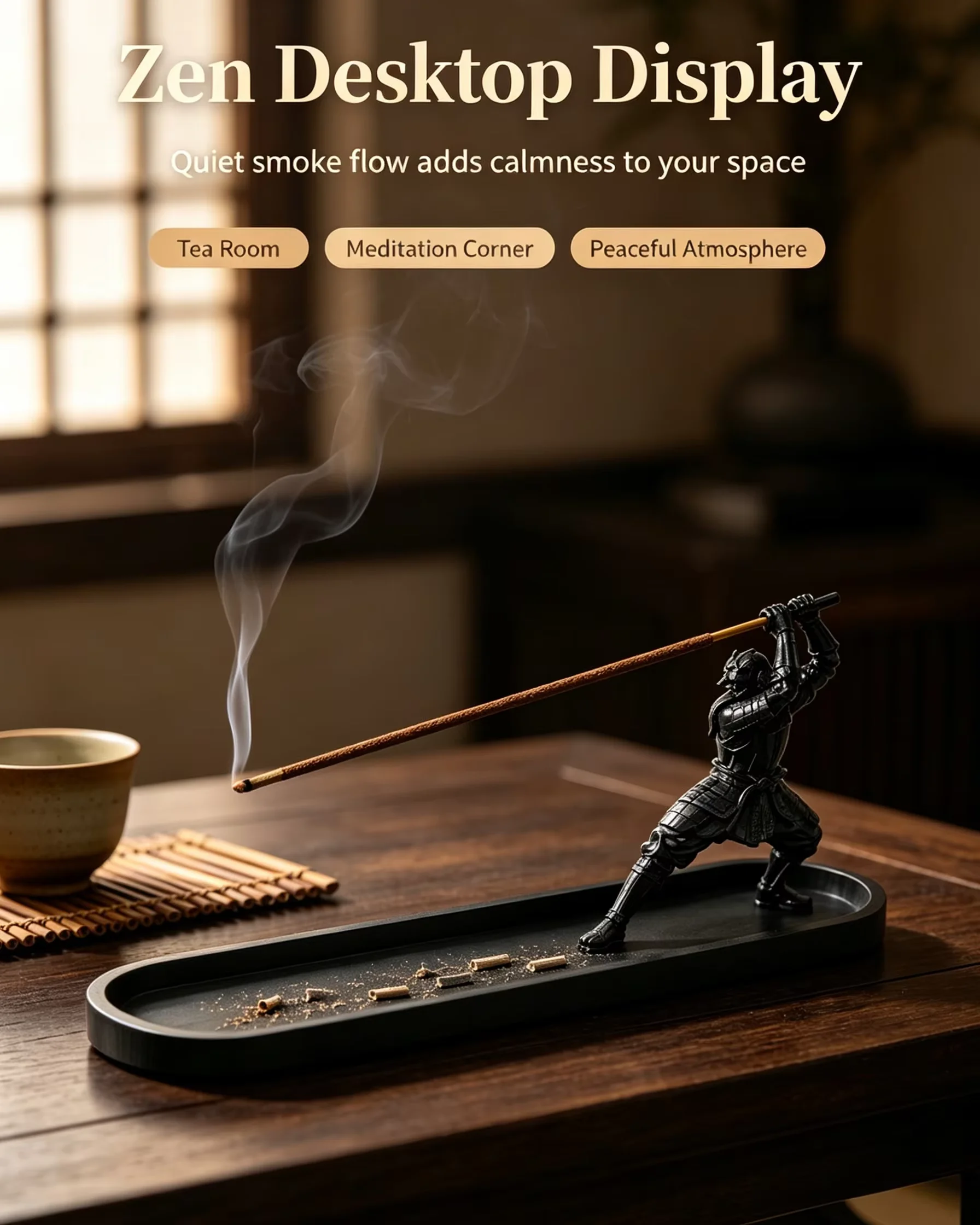 2-color 3D printed 25X8X10cm incense burner, ash collector, entrance to home living room, decorative office yoga studio