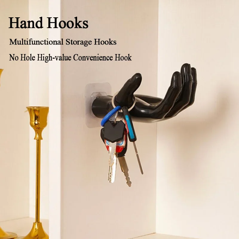 Resin Hand Hook Wall Clothes Storage Hook No Hole Hook  Key Earphone Hook Multifunctional Storage Hook Home Storage Organiser