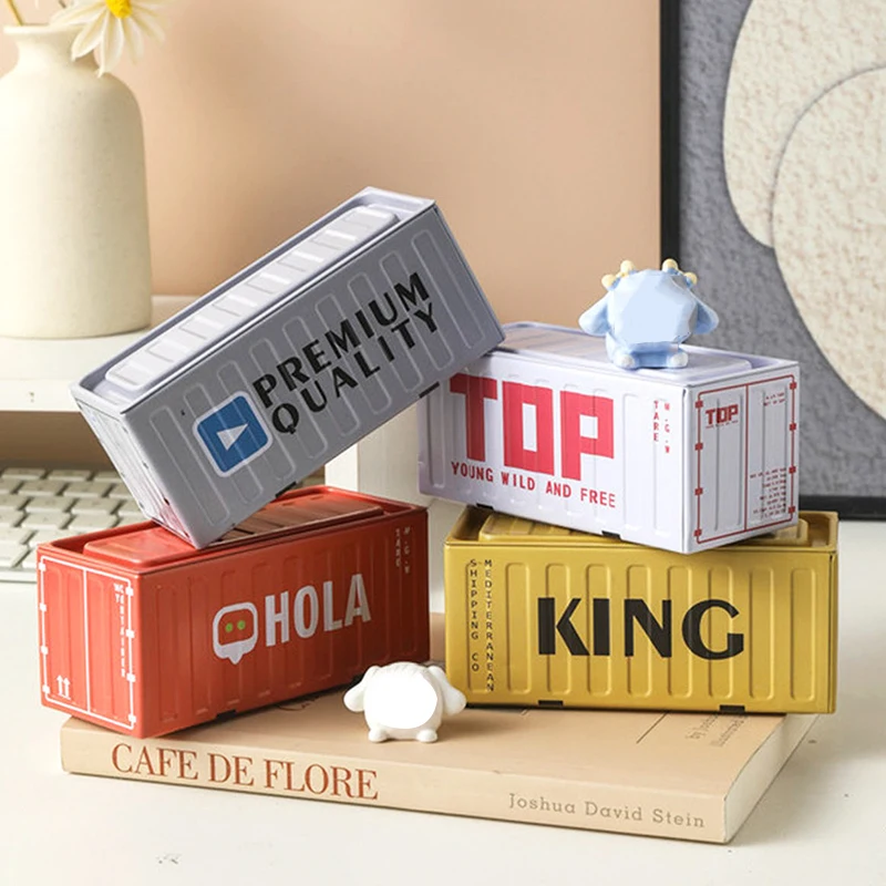 Compact Iron Storage Container Creative Desktop Organizer Office Supply Tube Metal Desk Organizer Box for Office Use