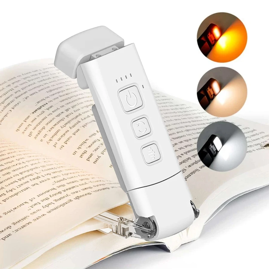 LED USB Rechargeable Book Light Reading Light Eye Protection Night Lamp Portable Clip Desk Lamp Bookmark Read Light Night Lamp