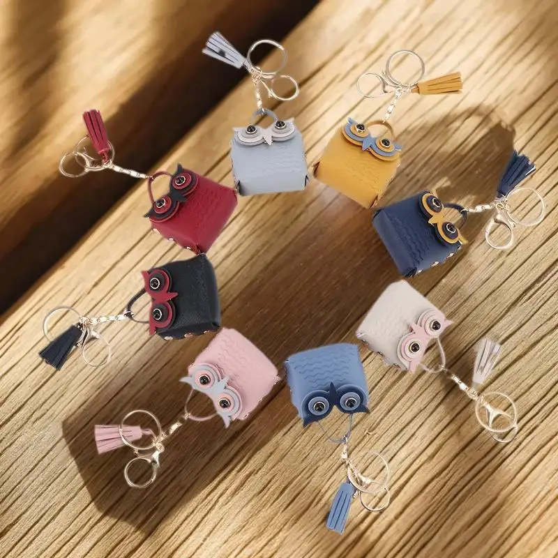 MultiPurpose Mini Owl-shaped Coin Purse Bags Fashionable Backpack Decoration Keychain Earphone Bag For Women Girls Small Pouch