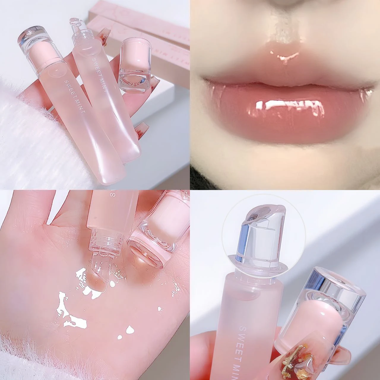 SWEET MINT Lip Balm, Hydrating & Moisturizing Lip Treatment, Water-Glowing, Overcoating, Perfect Lip Base for a Natural Iip Look