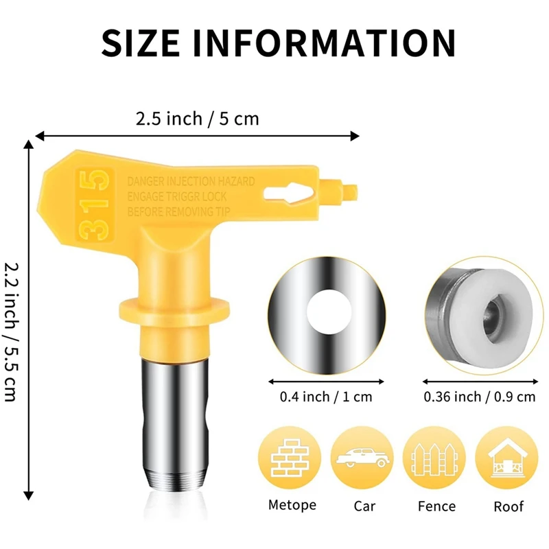 4 Pieces Reversible Airless Paint Sprayer Nozzle Tips And 4 Pieces Airless Spray Filter Replace Parts (215 315 417 523)