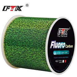 FTK 500m Fluorocarbon Coating Fishing Line 4.13LB-34.32LB Carbon Fiber Leader Line Fishing Lure Wire Sinking Line Japan