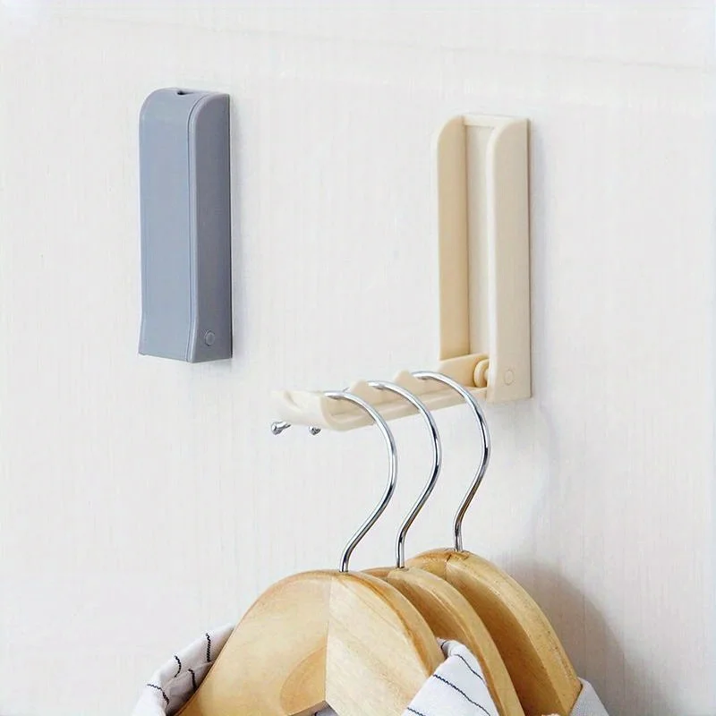 Faltbarer, an der Wand montierter Hängeregal für Badezimmer, selbstklebende Halter, platzsparende Türhaken, Kleiderbügel, stanzlose Wäscheständer, Zubehör