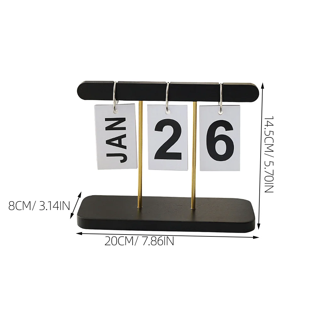 2Pcs Wood Block Perpetual Calendar Rustic Hanging Desktop Flip Date Display Office Home Event Organizer Wood Block Desk Calendar