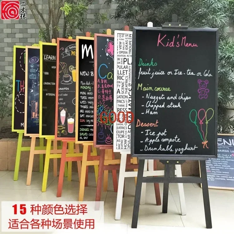 Houten kleur reclame poster schoolbord displaystandaard