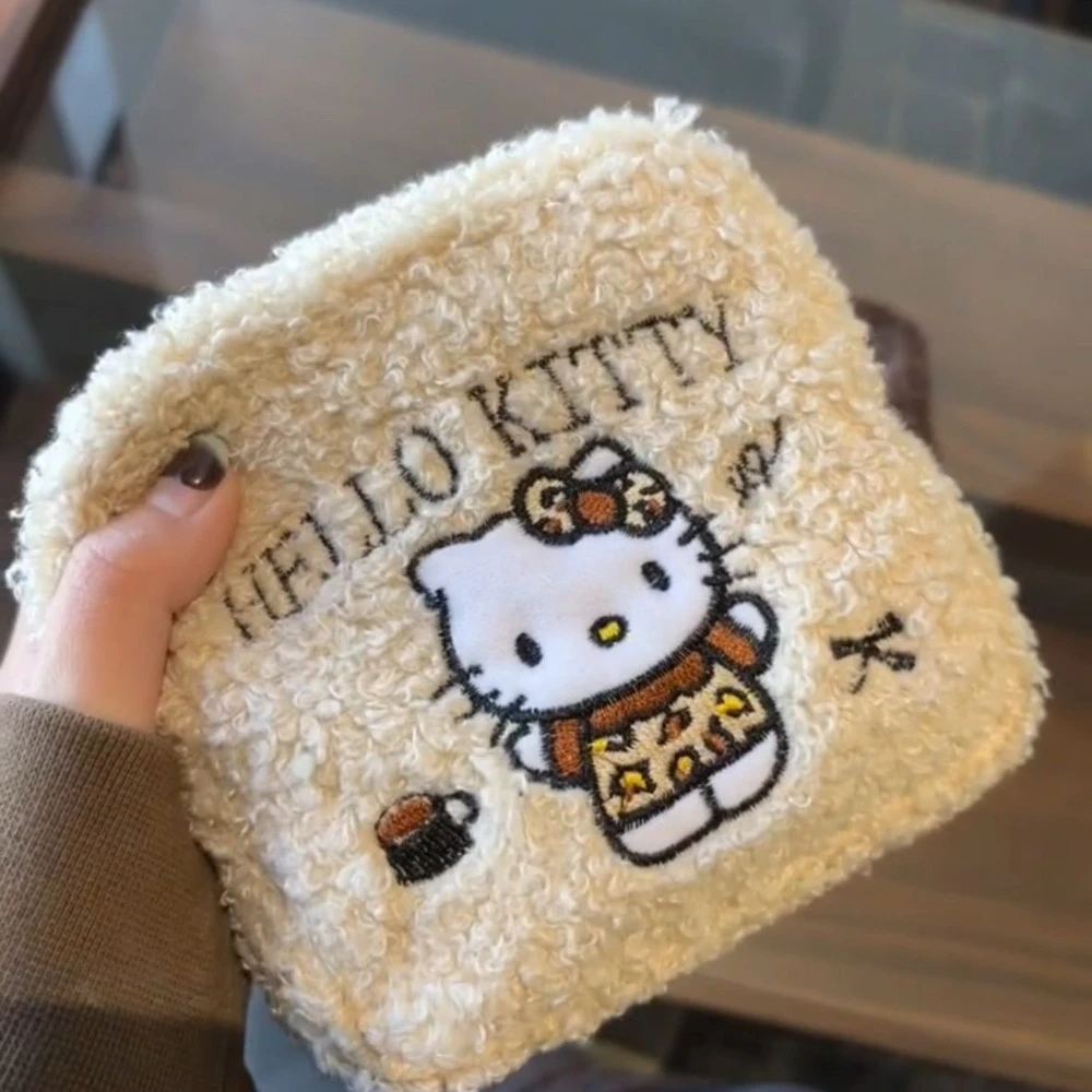 

Hello Kitty косметичка вельветовая портативная вышивка женский клатч косметичка для хранения туалетных принадлежностей женская косметичка