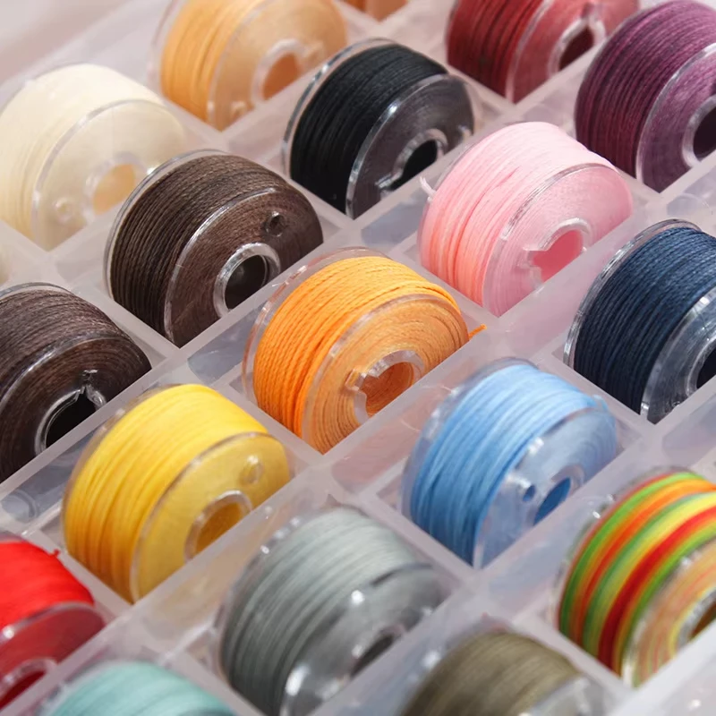 Wax Thread Polyester Thread Waxed 0.45/0.55/0.65mm Round Thread Box Set Woven Bracelet For Leather Craft Sewing DIY 25 Colors