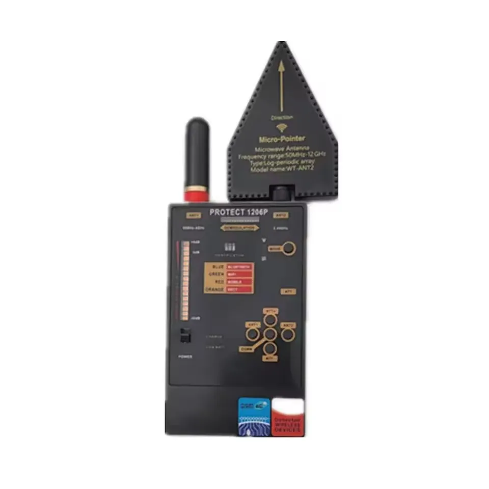 كاشف بلوتوث رقمي احترافي 1206S، جهاز تتبع GSM/GPS/كاشف WiFi Hunter Sweeper، كاميرا مضادة للتجسس، ابحث عن صاعق الحشرات بالليزر