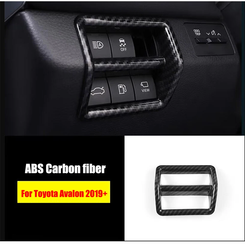 For Toyota Avalon 2019-2022 ABS carbon fiber/wood Car Headlamps Adjustment Switch decoration frame cover trim Accessories