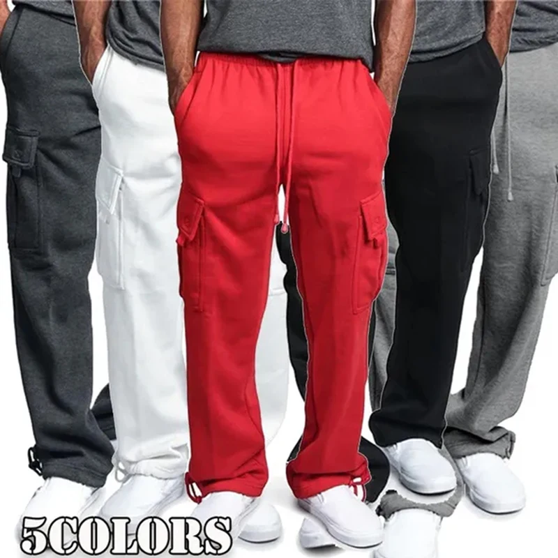 

Men's casual workwear sports pants jogging pocket pants new fashion straight leg pants loose fitting pants S-4XL