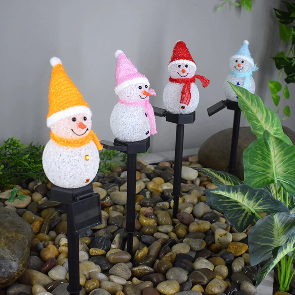 

Outdoor Garden Decoration Solar Snowman Lamp Christmas Cartoon Snowman Landscape Solar Light Ground Lamp LED Lawn Light