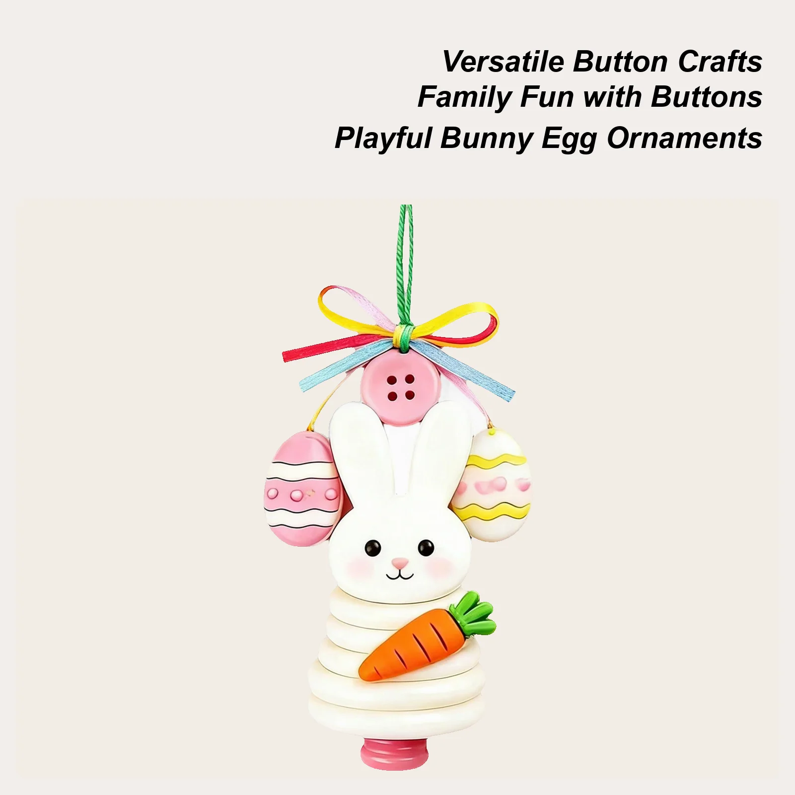 Kits de ornamento de botão coelhinho da páscoa engraçado decoração de casa kits de artesanato feito à mão para todas as idades para adultos crianças sala de estar quarto parede