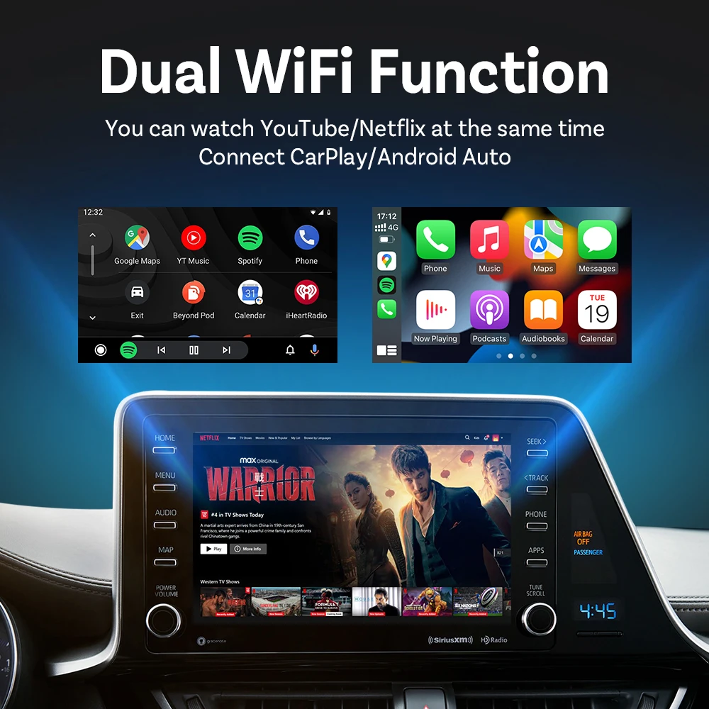 محول OTTOCAST Play2Video Ultra Wireless CarPlay Android Auto المدمج في Youtube Netflix Video Box ملحقات السيارة