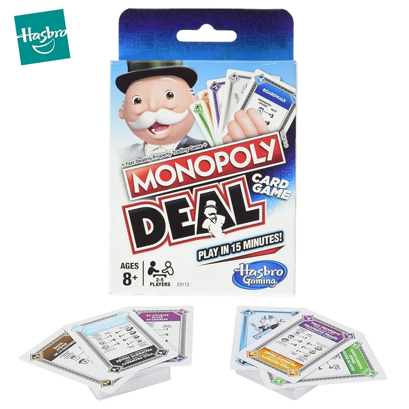 Original Hasbro Monopoly Board Game Deal Card Game for Kids Playing Cards Family Party Educational Toys Children Adult Tarjeta