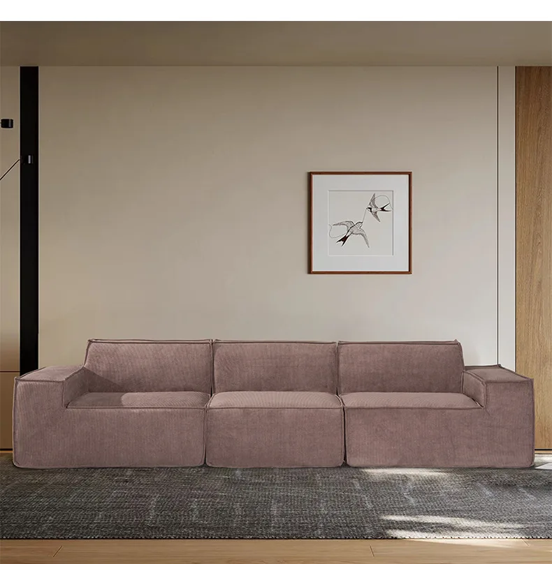 Replica Boneless Sofa Corduroy Cloth Sofa Straight Row Living Room Small Apartment Home Modern Creative Muebles Trendy Furniture