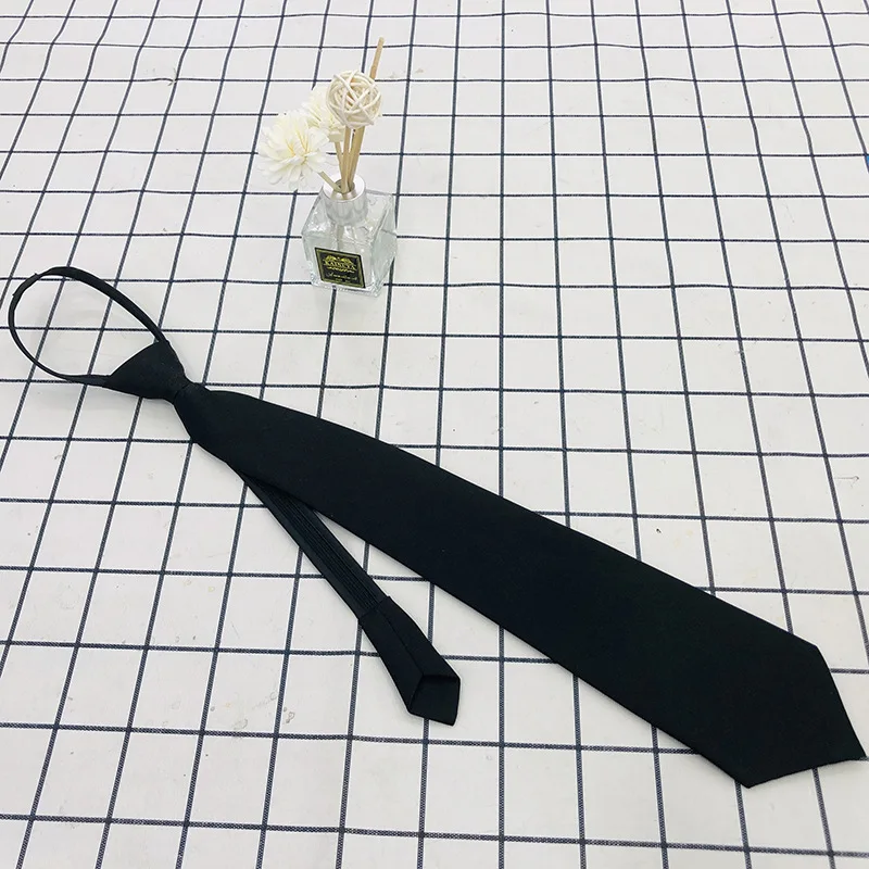 

Black Neck Ties for Student Solid Silky Men Women Ties Japanese Style Elegant Necktie Slim Men Ties School Uniform Accessories