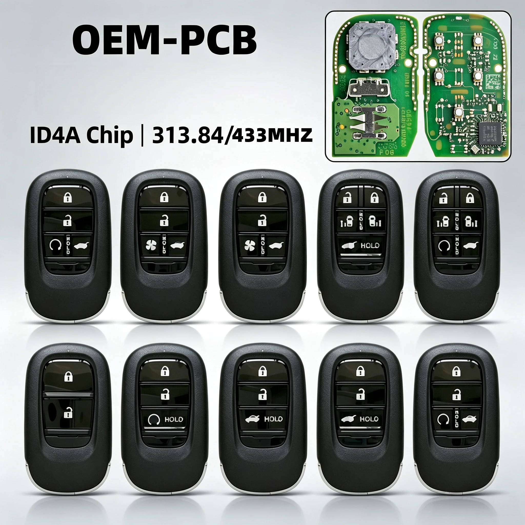 Oem-Pcb 313.8/433Mhz Id4Achip Is Suitable for Honda Accord Hrv Fit Xrv Zrv Odyssey Civic Cr-V