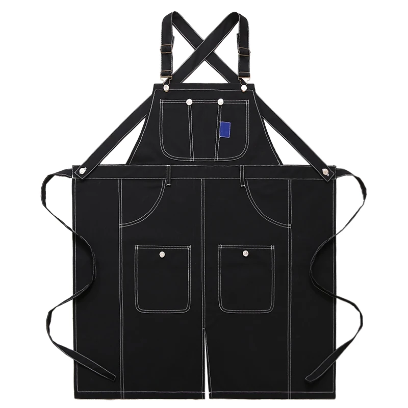 2023 Adjustable Professional Grade Chef Apron for Kitchen BBQ Tool Pockets Woman Man Canvas Bib  Quick Release Buckle M To XL