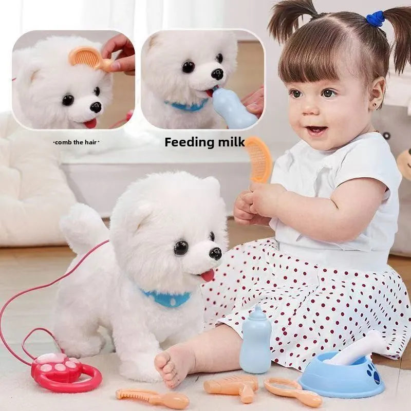 

Интерактивная плюшевая игрушка-робот-собака с голосовым управлением, лизающая языком, говорящая, лающая, поющая, музыкальная, в виде животного, подарок для детей