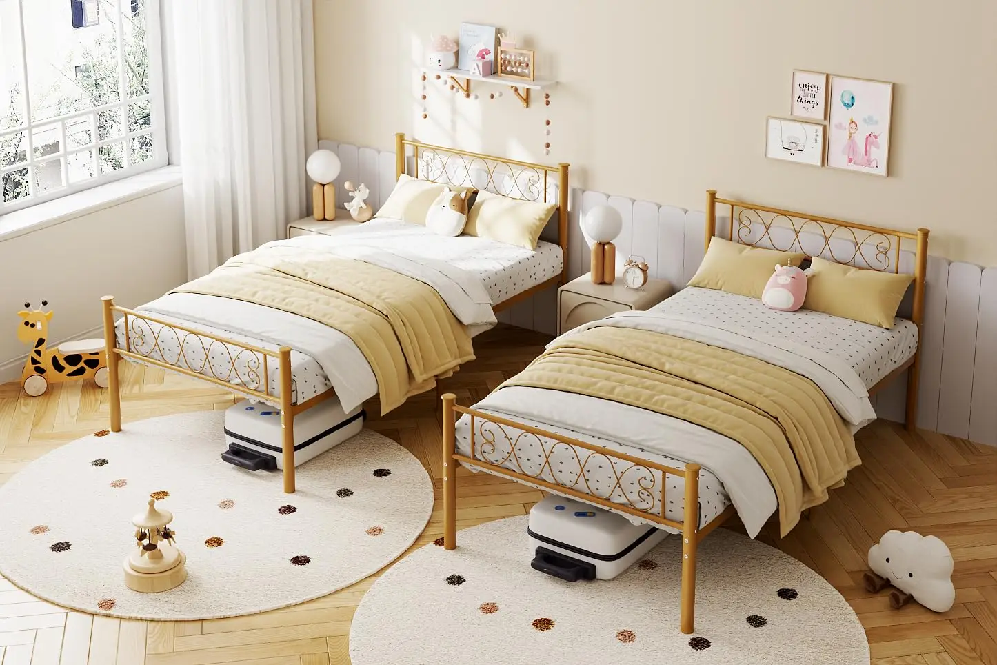 Bed Frame, Metal Bed Frame with Headboard and Footboard, Heavy Duty Noise Free Platform Bed Frame with Strong Slats Support, Under Bed Storage, No Box Spring Needed
