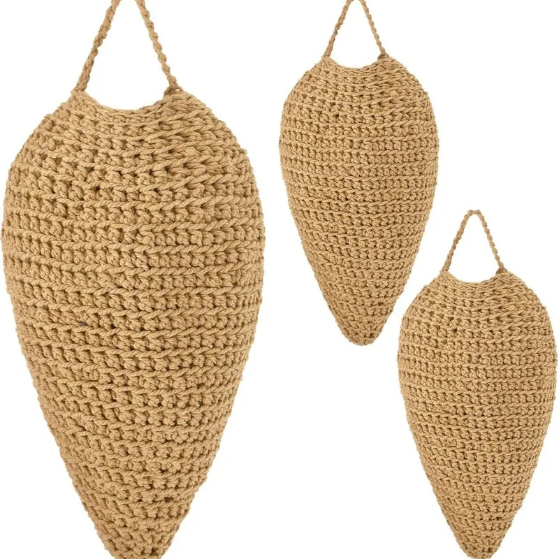 Artificial Hornet Nest Decoy Hand Crocheted Hanging Decor For Outdoor Garden Eave Corridor Home Wasp Repellent Decoration