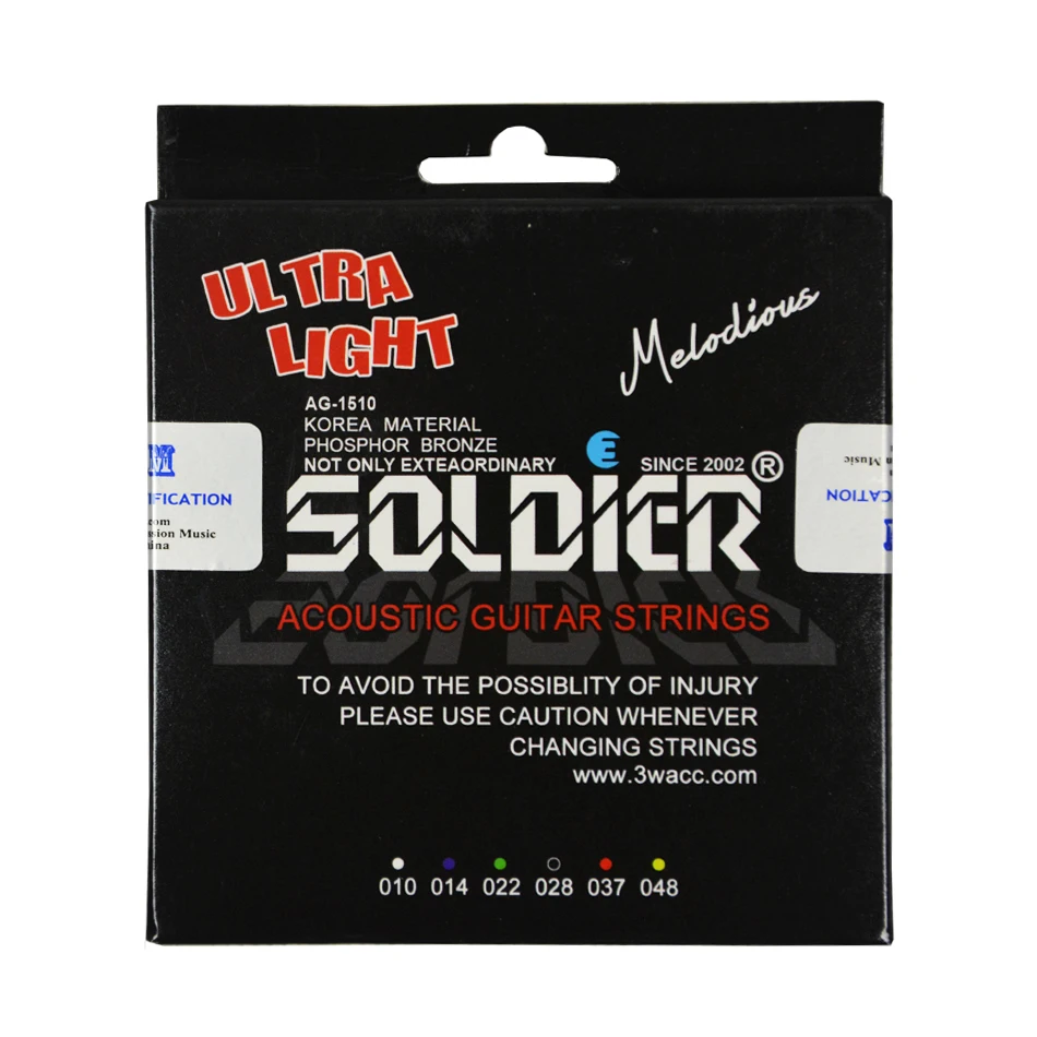 Professional Soldier Korea Material Phosphor Bronze 1 set Acoustic Folk Guitar Guitarra Strings Ultra Super Light