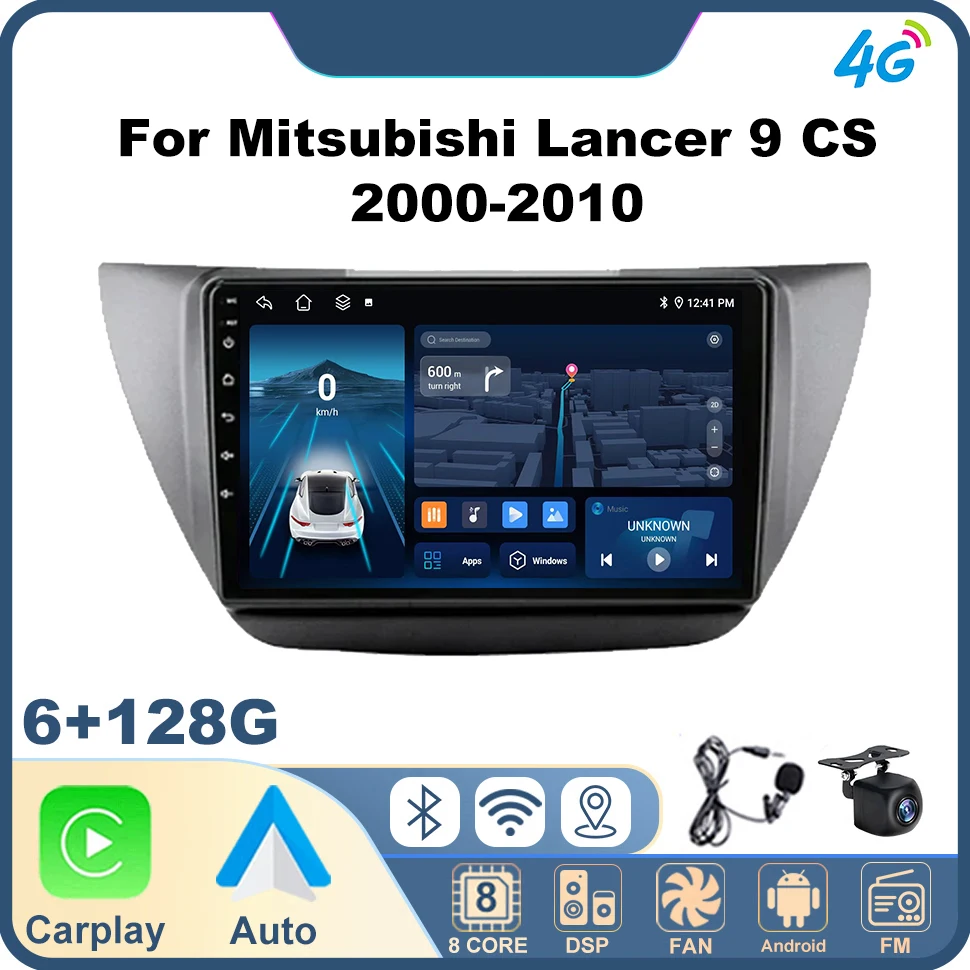 

Car Screen Android Auto Car Stereo Radio Player for Mitsubishi Lancer 9 CS 2000-2010 GPS 4G 8core WIFI BT Vehicler Audio System