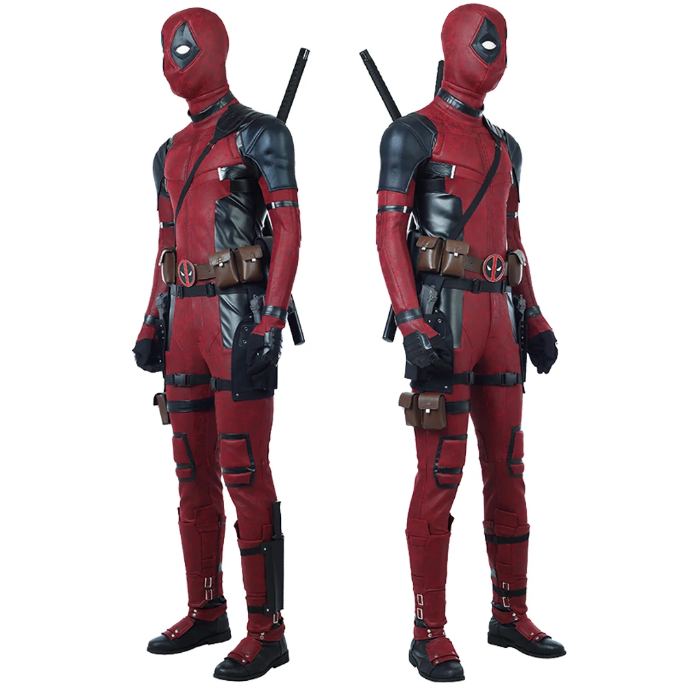 Dead Soldier Wade Wilson Cosplay DP Outfit Halloween Carnival Red Battle Jumpsuit With Full Props Halloween Armor Costume