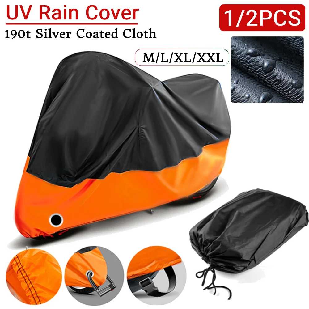 

Bike Scooter Rain Cover Waterproof Dustproof Wear-Resistant Fabric Motorbike Cover Motors Dust Rain UV Protector Cover