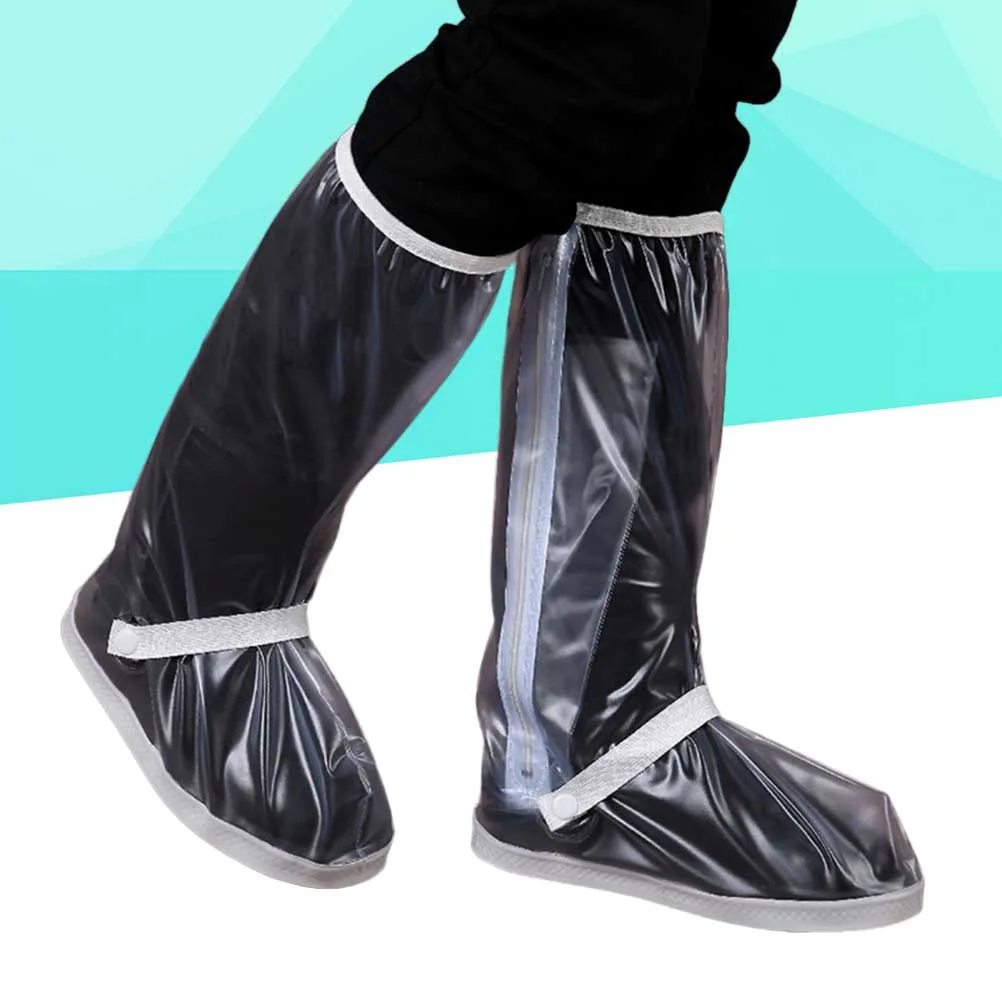 

Waterproof Rain Shoes Durable PVC Nontoxic Wide Front Easy Wear NonSlip Reflective Belt Safe Walking Reusable Cleaning Home