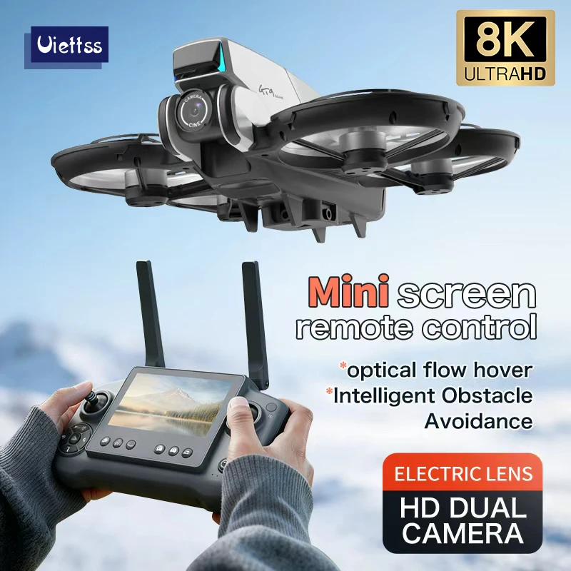 

Новый FPV-дрон GT9 с экраном на пульте управления, бесщеточная 8K камера, EIS, оптический поток, Wi-Fi, обход препятствий, радиоуправляемый квадрокоптер