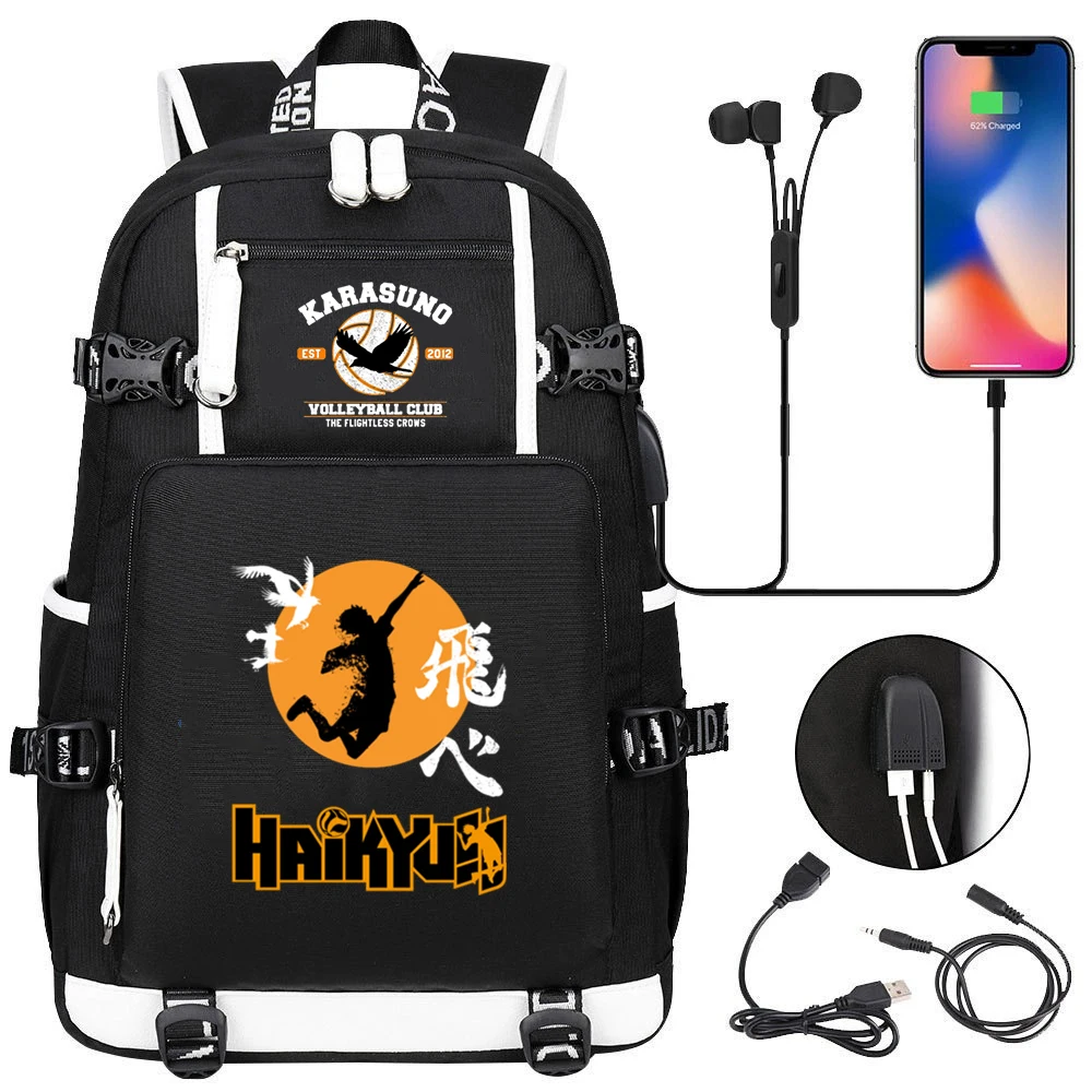 

Anime Backpack Volleyball Manga Haikyuu Schoolbag for Boys Teenager Laptop Bag Large Capacity Laptop Bags Outdoor Travel Mochila