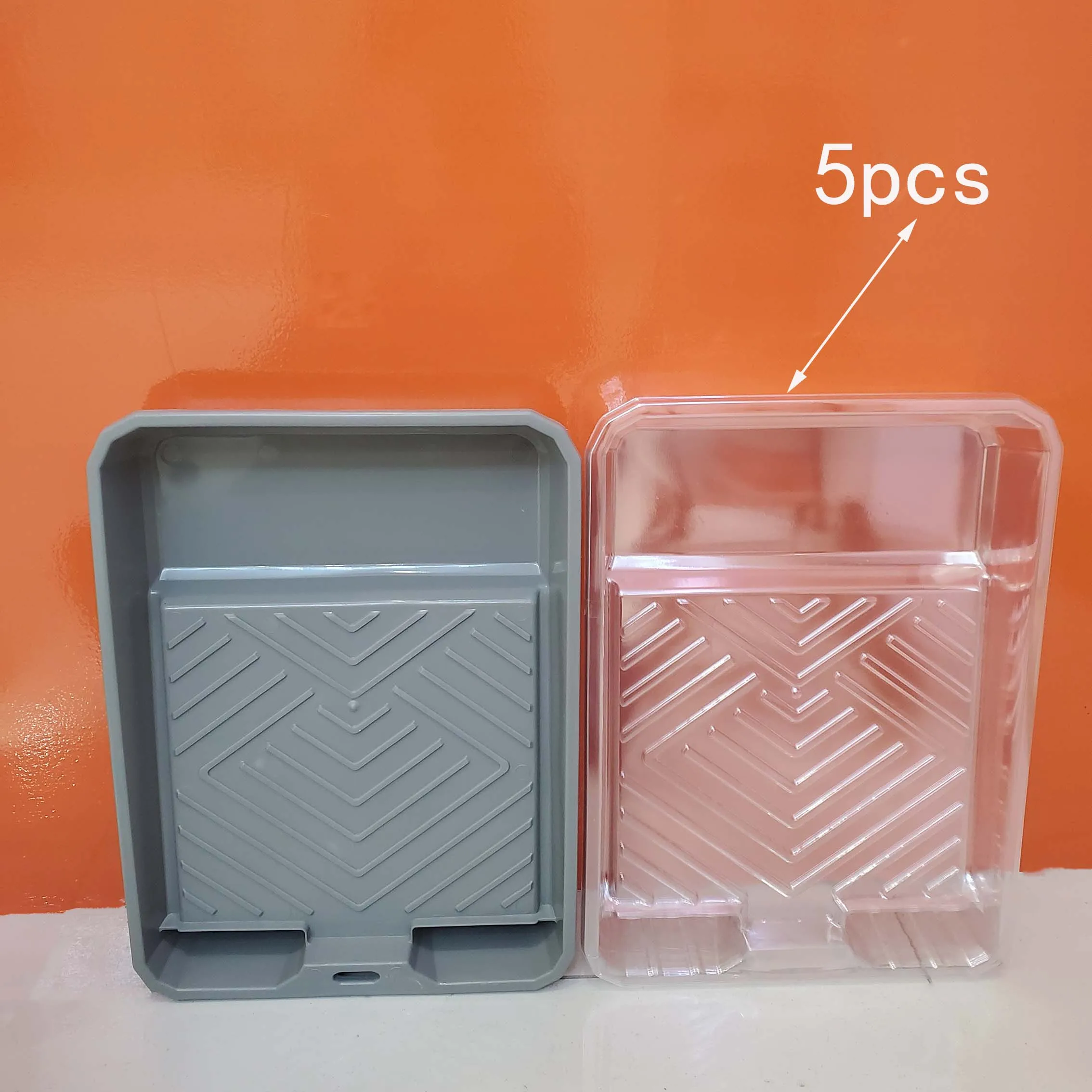 6-Piece 9-Inch Paint Tray Set Includes 1 Plastic Paint Tray + 5 PET Replacement Transparent Pads for Quick Color Change