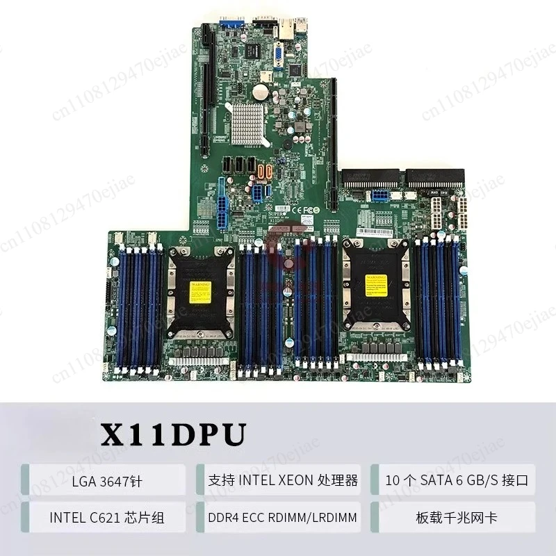 

Used Supermicro X11DPI-NT X11DPI-N Dual Socket LGA 3647 Server Motherboard Intel C621 Chipset 10GbE Network 95% New