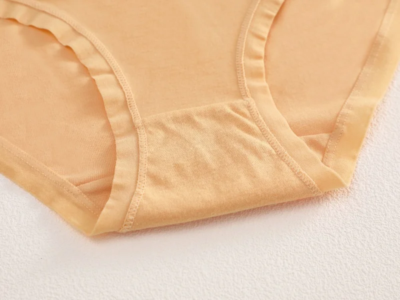 FINETOO 3Pcs/Set Seamless Cotton Panties Women Solid Color High Rise Elastic Briefs Female Soft Comfortable Breathable Underwear