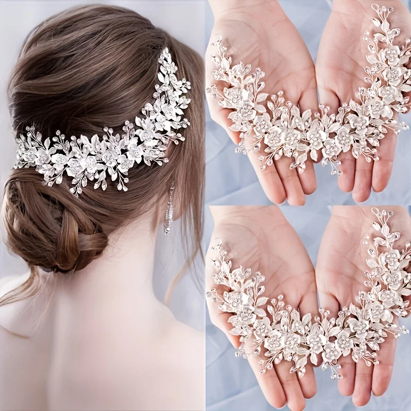 

Luxury Crystal Headband Hairband Rhinestone Leaf Flower Headband Bridal Wedding Hair Accessories Jewelry Headband Hairband Gift