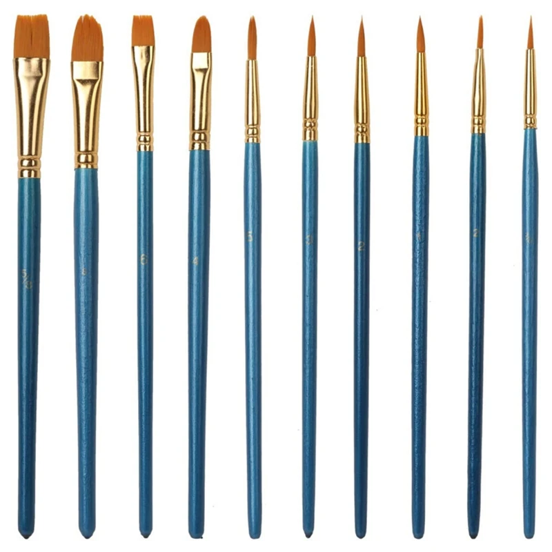 Set di pennelli per acquerello, pittura a guazzo, pennelli artistici fai da te per olio acrilico, acquerello, viso, nail art