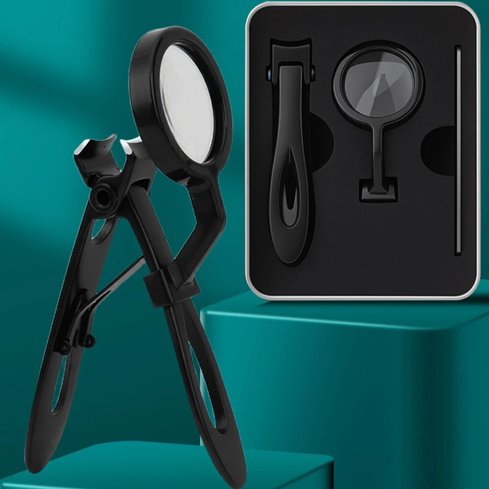 

1Pc Nail Clipper with Magnifying Glass for The Elderly Practical Anti-splash Stainless Steel Nail Clipper Beauty Tools Wholesale