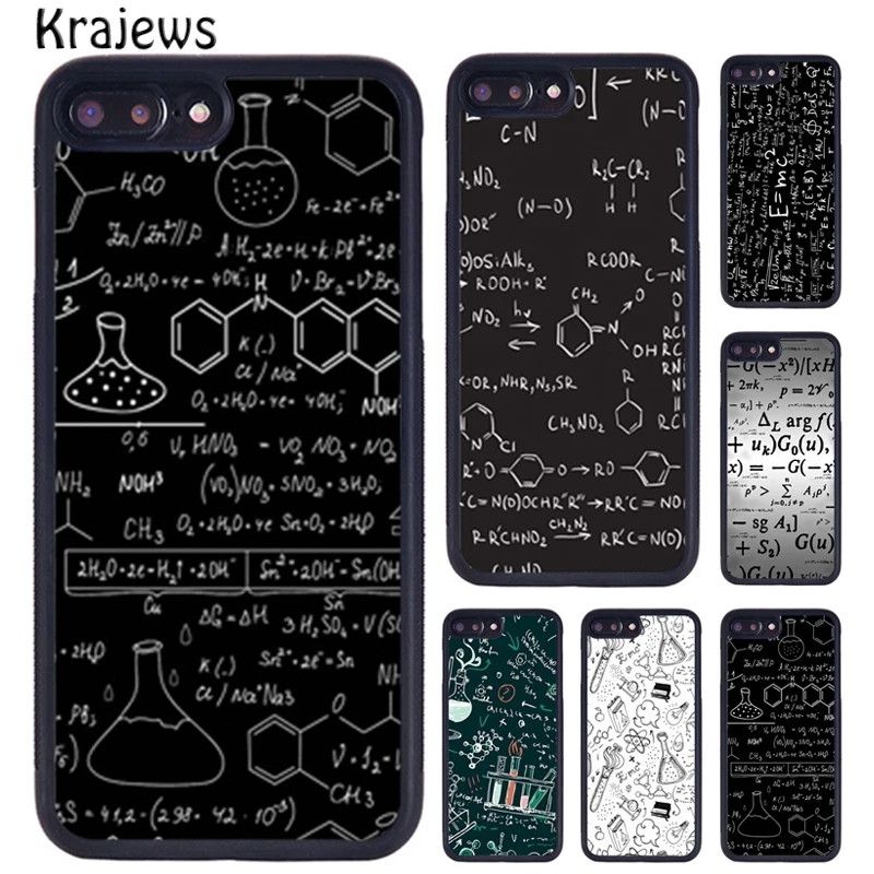 Krajews Science Math Physics Formulas Phone Case For iPhone 16 15 14 XR XS 11 12 mini 13 Pro MAX Plus cover coque