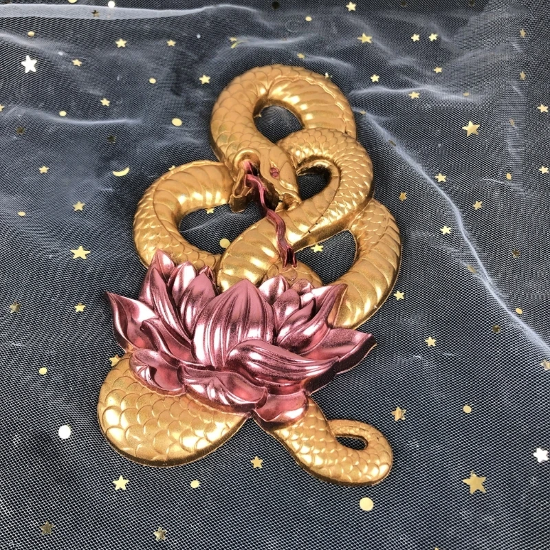 Lotuses Snake Wall Hanging Ornament Epoxy Resin Mold Living Room Wall Decors Desktop Spirit Snake Crafts Silicone Mold