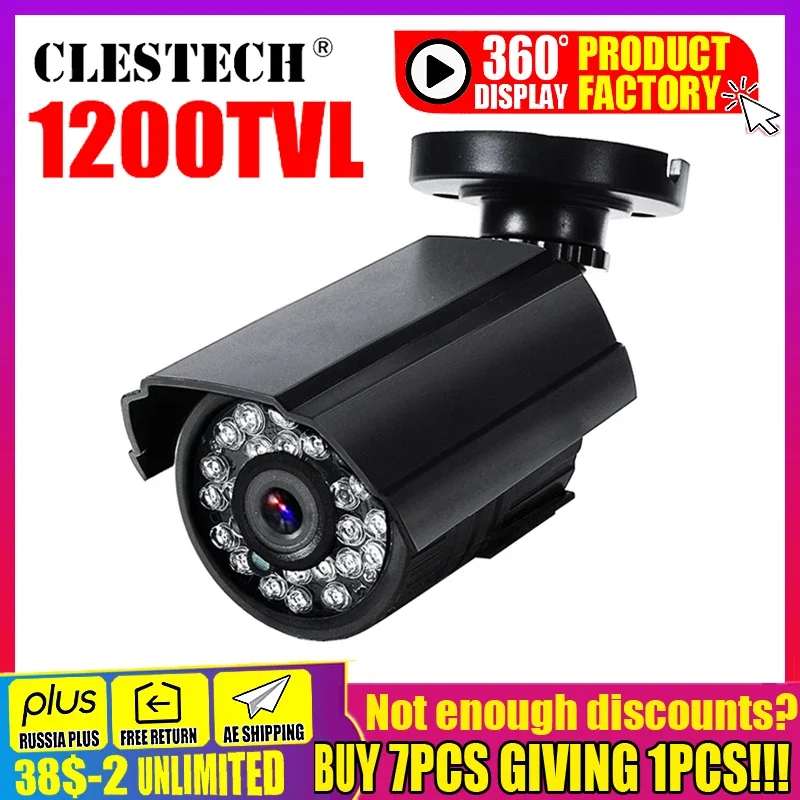 camera cctv mini impermeavel com suporte cctv ao ar livre visao noturna ir monitoramento de cores analogico seguranca para casa com suporte real 1200tvl hd 01