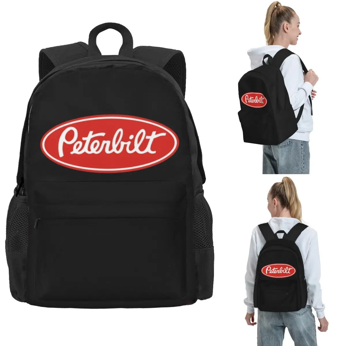 

Peterbilt Truck Racing Logo Backpack Hot Sale Daypack Large Capacity Kids BookBag School Bag Shoulder Bags for Men Women