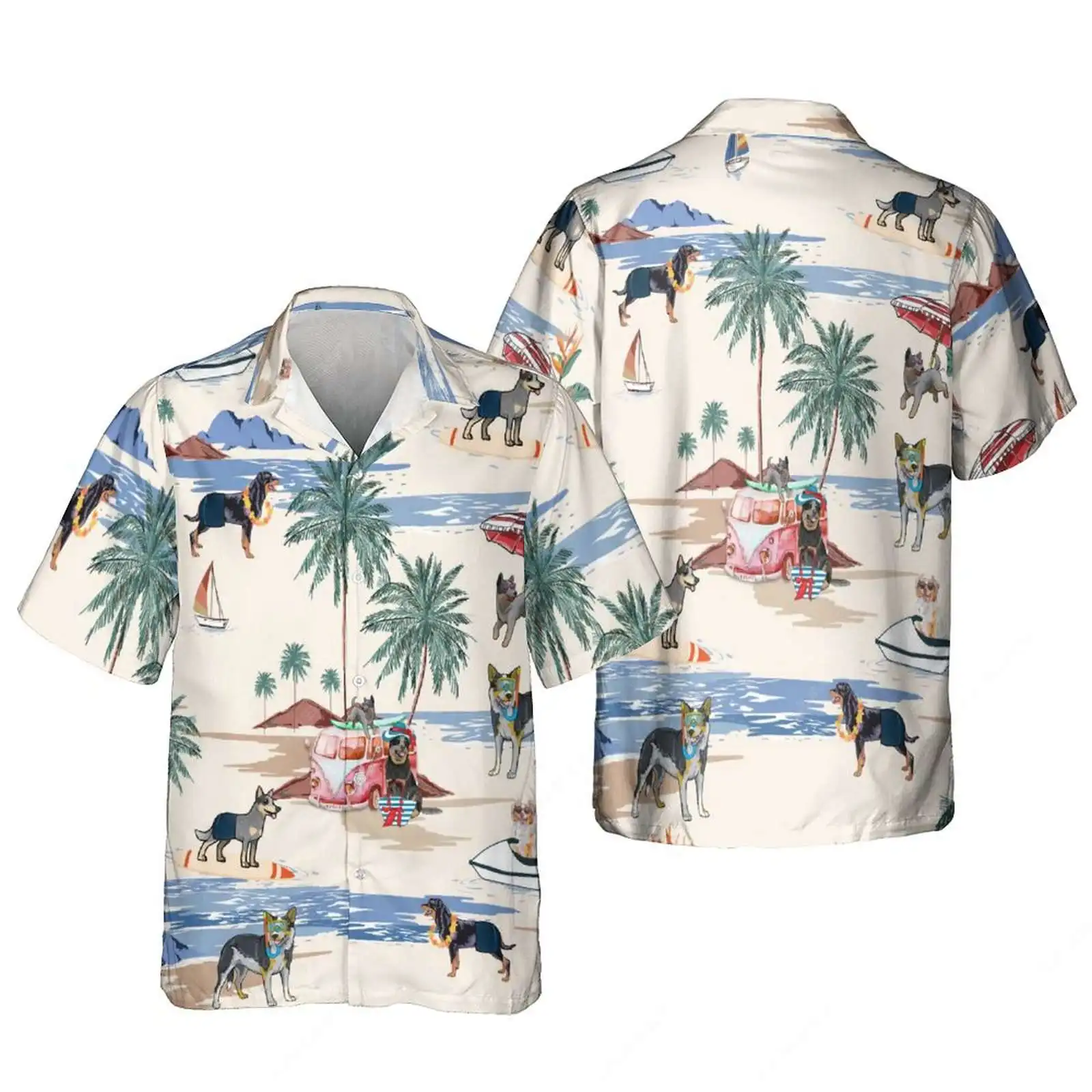 

Men's Summer 3d Elegant Print Beagle Dog Casual Hawaiian Shirts Fashion Y2k Harajuku Beach Blouses Vintage Camisa Social Clothes