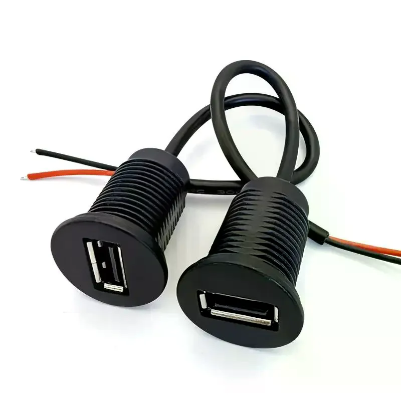 USB Charger Female Socket with Screwed Panel Mount Fast Charge for Car Motorcycle Marine Boat Secure Power Adapter Dock