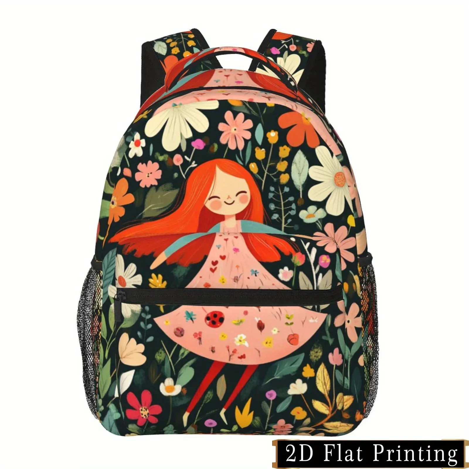Floral Print Pattern, Shoulder And Waist Protection Design Backpack, Fashionable IPad Laptop Bag With Large Capacity, MultiComp