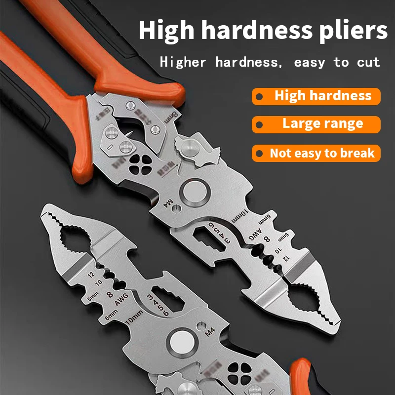 Multifunctional wire stripping pliers for cables and wires, split wires, cutting pliers, electrician special stripping pliers